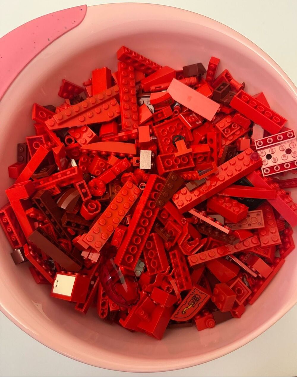 LEGO Various Shades of Red Assorted Bricks Pieces 2 lb 14.2 oz bag